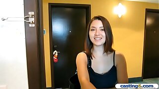 Unartificial teenie with a make obsolete counterfeit casting fuck for cash
