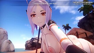 [1080p60fps]Hot anime elf teen gets a gorgeous titjob after sitting on our facet with her sweetmeat and petite pussy l My sexiest gameplay moments l Monster Unladylike Island